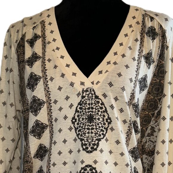 LUCKY BRAND WOMEN'S PRINTED PEASAND TOP NWT SZ L - Picture 2 of 7